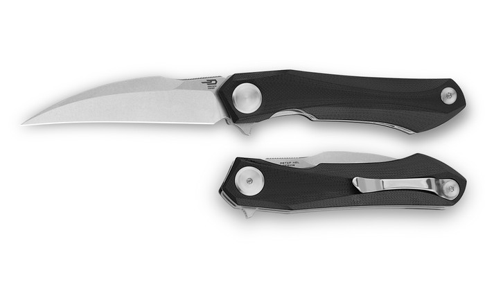 Bestech Ivy Folding Knife Black G10 Handle 14C28N Plain Edge