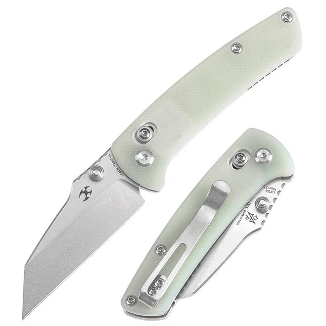 Discontinued Kansept Little Main Street Folding Knife Jade G10 Handle 154CM Plain Edge Stonewash Finish T2015V5