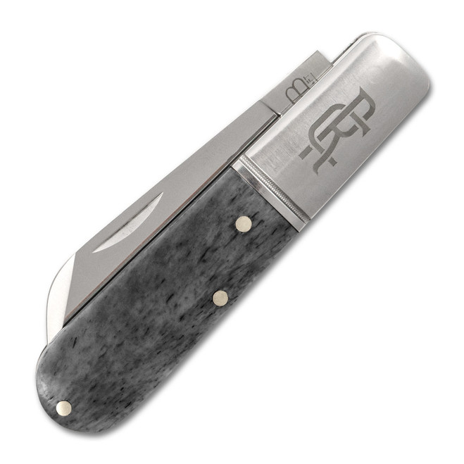 RoseCraft Blades Folding Knife Smoky Gray Bone Handle D2