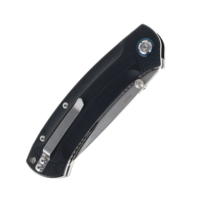 QSP Copperhead Folding Knife Black G10 Handle 14C28N Plain Edge 109-A1