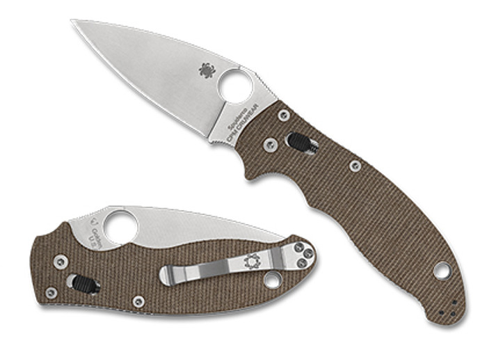 Spyderco Manix 2 Folding Knife Brown Canvas Micarta Handle CRU-WEAR 101MPCW2 Spyderco Manix 2 Folding Knife Brown Canvas Micarta Handle CRU-WEAR 101MPCW2