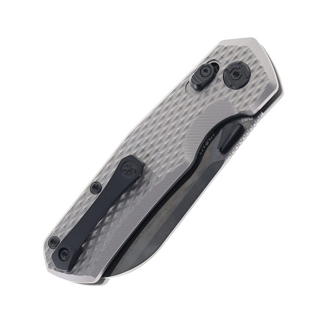 Kunwu Reverse Tux Compact Chad Folding Knife Grey Titanium Handle