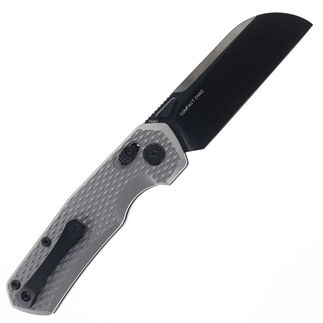 Kunwu Reverse Tux Compact Chad Folding Knife Grey Titanium Handle