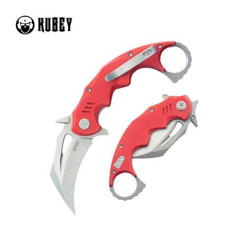 ＲＥＬ Kubey Mini Wrath Folding Knife Red G10 Handle 14C28N Karambit