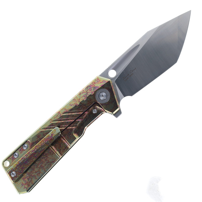 TwoSun Folding Knife Color Titanium Handle M390 Plain Edge TS509