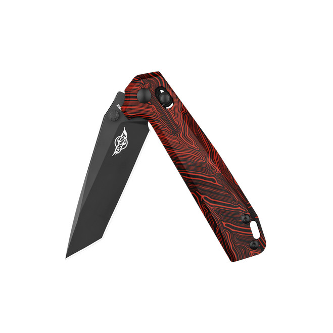 OLIGHT OKNIFE 初代RUBATO ダマスカスレッド Oknife Rubato Rail Lock Folding Knife 3.43