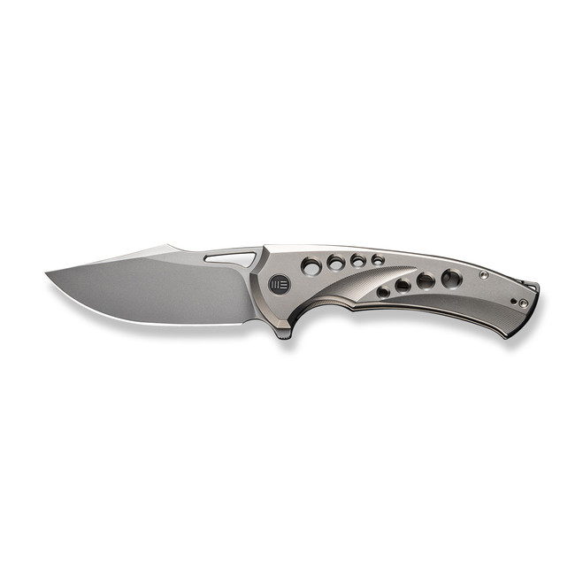 WE Swiftfin Folding Knife Polished Bead Blast/Satin Titanium