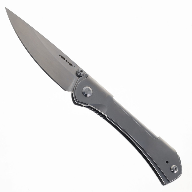 Real Steel SYLPH Folding Knife Nitro-V Satin Blade Stainless Steel Handle 7141