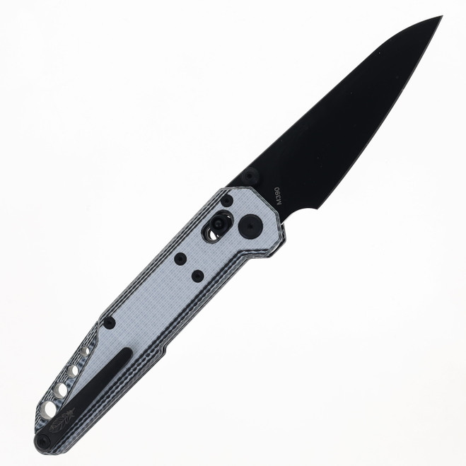 NOC Knives MT-27-G01 Dark Feather Folding Knife Axis Lock M390 Blade Steel White & Black Micarta NOC Knives MT-27-G01 Dark Feather Folding Knife Axis Lock M390 Blade Steel White & Black Micarta