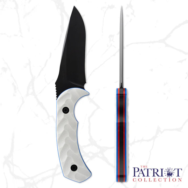 Toor Knives Fixed Blade Knife Mullet Patriot Red, White & Blue G10