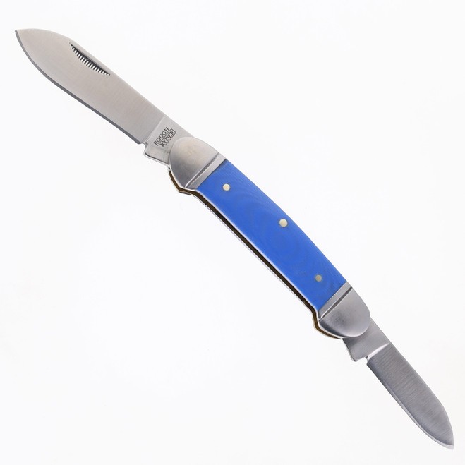 Rough Ryder Folder Blue G10 Handle Satin 440 Steel Blade Plain Edge RR2172