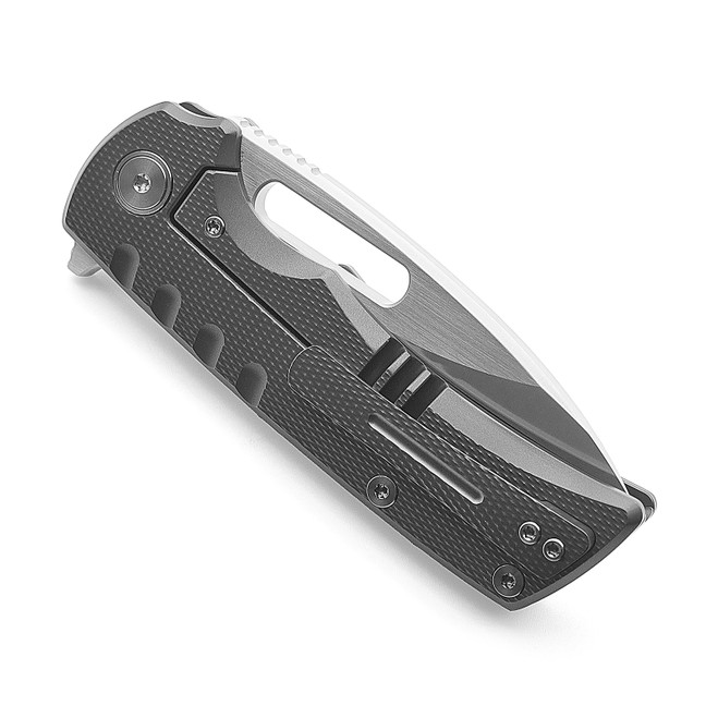 Miguron Knives Arma II Flipper Pocket Knife Gray Titanium Handle