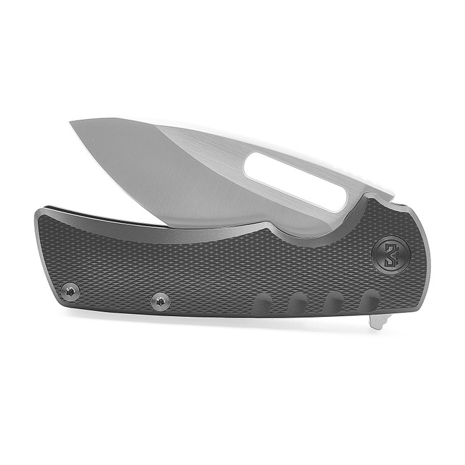 Miguron Knives Arma II Flipper Pocket Knife Gray Titanium Handle