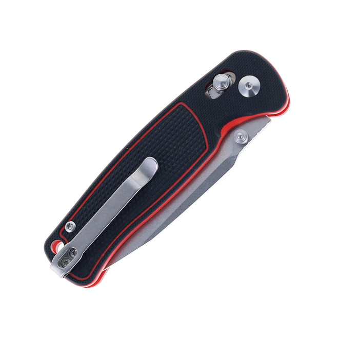CJRB Shale Folding Knife Black/Red G10 Stonewashed AR-RMP9