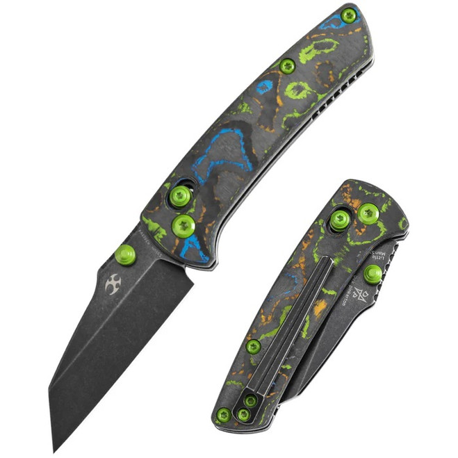 Kansept Little Main Street Folding Knife 80S Camo Carbon Fiber Handle S35VN Plain Edge Blackwash Finish K2015V4