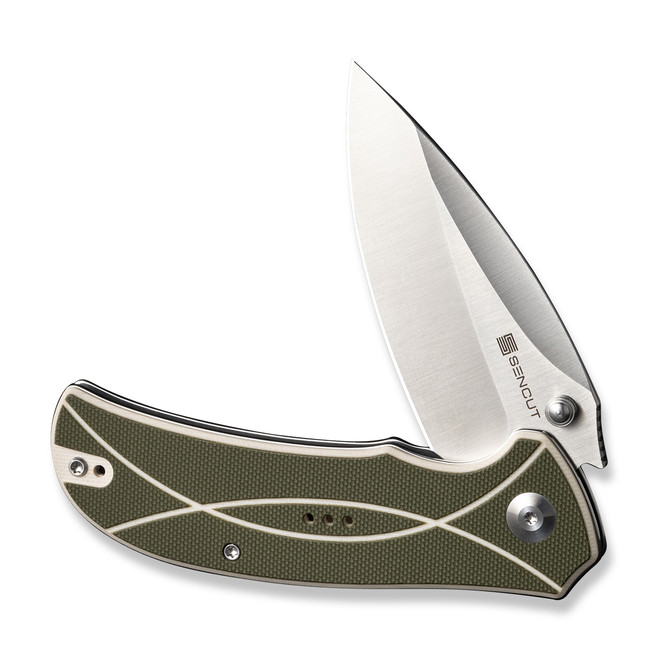 Sencut Hyrax Folding Knife Green/Off White G10 Handle 9Cr18Mov