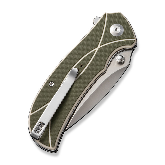 Sencut Hyrax Folding Knife Green/Off White G10 Handle 9Cr18Mov