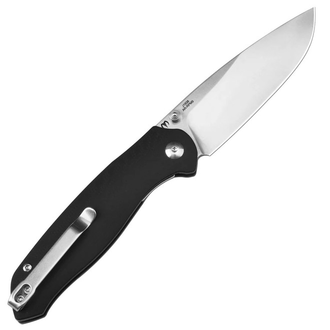 CJRB AES Folding Knife Black G10/Brass Handle AR-RPM9 Drop Point