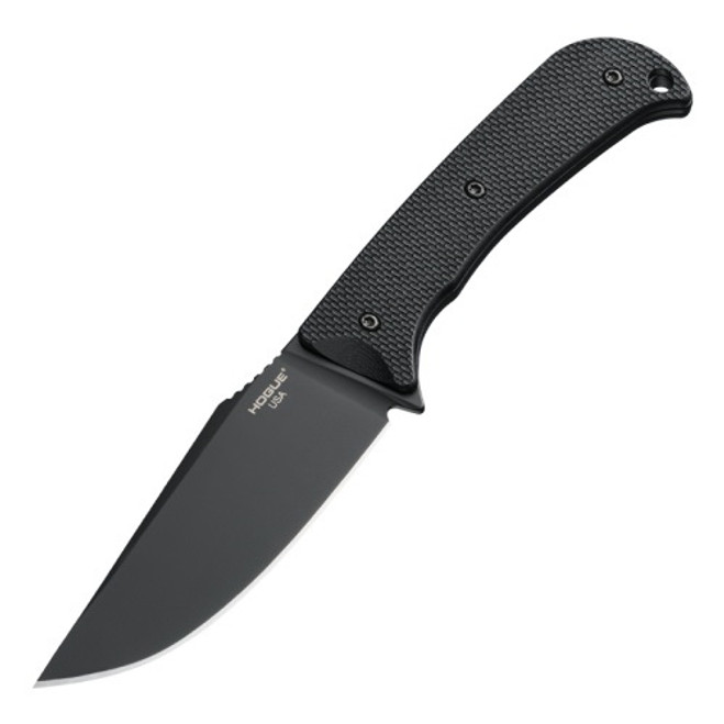 Hogue Extrak XL Fixed Blade Knife Black G10 Handle CPM M4 Clip Point Plain Black Blade 35854