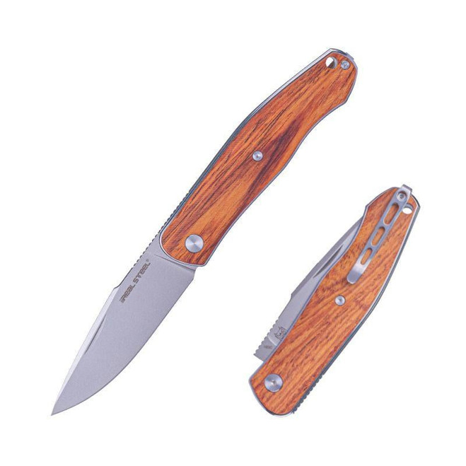 Real Steel Serenity Slipjoint Folding Knife Rosewood Handle N690 Drop Point Plain Edge Beadblast Finish 7681W Real Steel Serenity Slipjoint Folding Knife Rosewood Handle N690 Drop Point Plain Edge Beadblast Finish 7681W