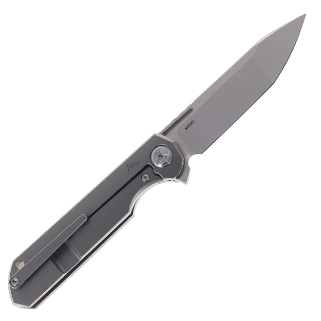 TwoSun TS49-M390-UP Flipper Folding Knife Green Fat Carbon Handle