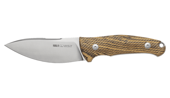 Viper Nordlys BC Fixed Blade Knife Natural Bocote Handle N690 Plain Edge Satin Finish VT4046BC