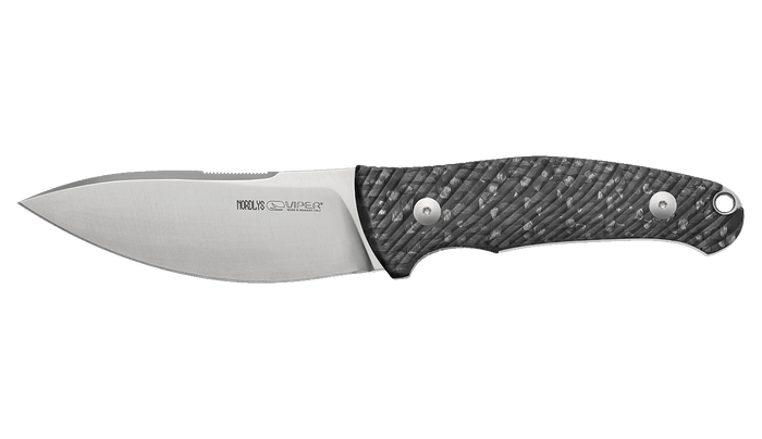 Viper Nordlys FC Fixed Blade Knife Black Carbon Fiber Handle N690 Plain Edge Satin Finish VT4046FC