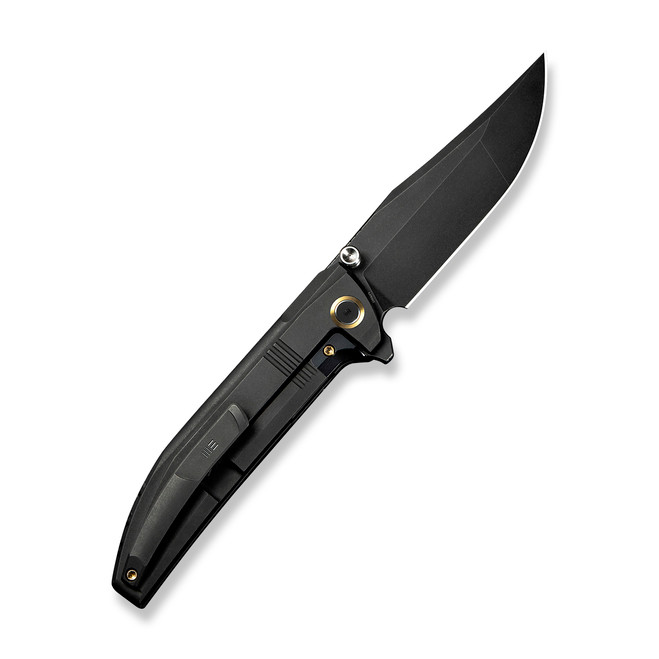 WE Ezinta Folding Knife Black Titanium Handle M390 Plain Black