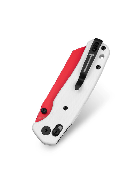 Bestechman Cicada's Wing Red Folding Knife White G10 Handle