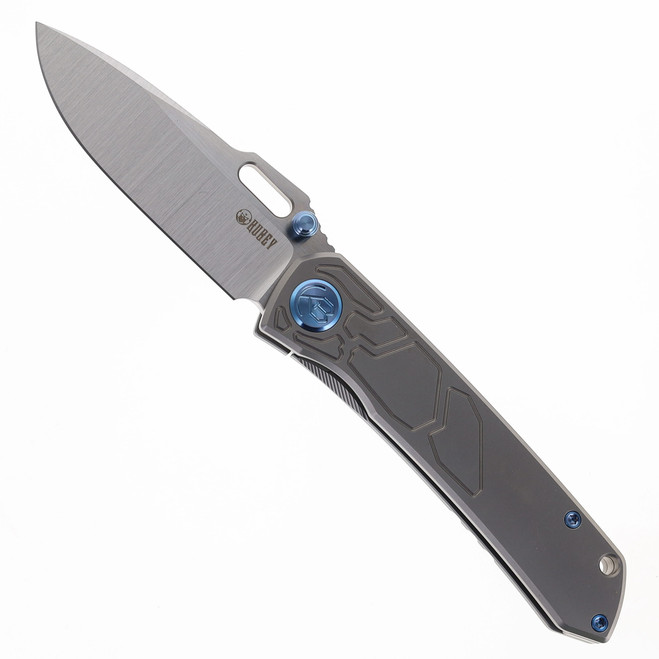 Kubey Blackout Folding Knife Gray Titanium Handle M390 Drop Point Plain Edge Belt Satin Finish KB259A Kubey Blackout Folding Knife Gray Titanium Handle M390 Drop Point Plain Edge Belt Satin Finish KB259A