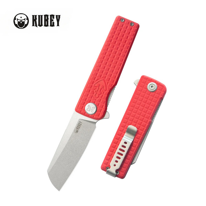 Kubey Sailor Flipper Folding Knife Red G10 Handle 14C28N Plain Edge Stonewash Finish KU317L Kubey Sailor Flipper Folding Knife Red G10 Handle 14C28N Plain Edge Stonewash Finish KU317L