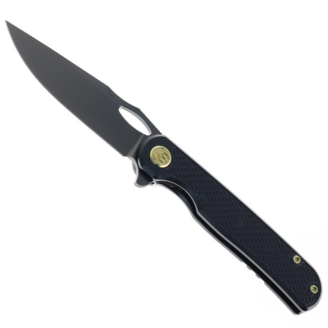 KB Knives  Hydro  Folding Knife Black Titanium Handle M390 Plain Black Blade KB323B