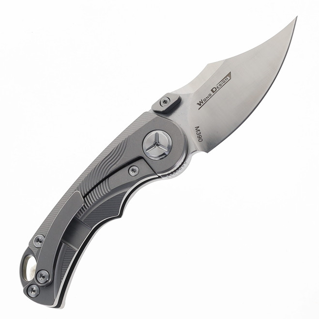 TwoSun Flipper Folding KnifeTitanium Handle M390 Plain Edge