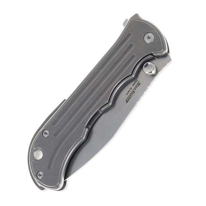 TwoSun Folding Knife Gray Titanium Handle Elmax Plain Edge TS458-ELMAX