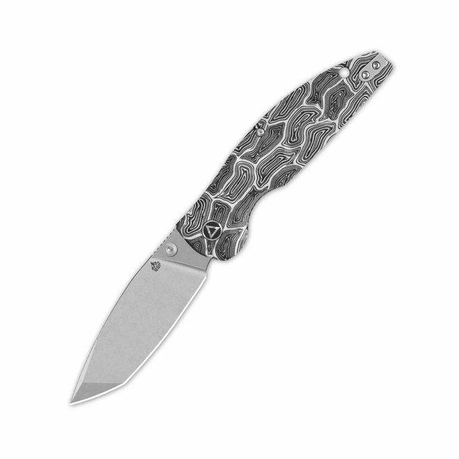 QSP Turtle Punk Folding Knife Black/White G10 Handle 14C28N Plain Edge Stonewash Finish QS158-B1 QSP Turtle Punk Folding Knife Black/White G10 Handle 14C28N Plain Edge Stonewash Finish QS158-B1