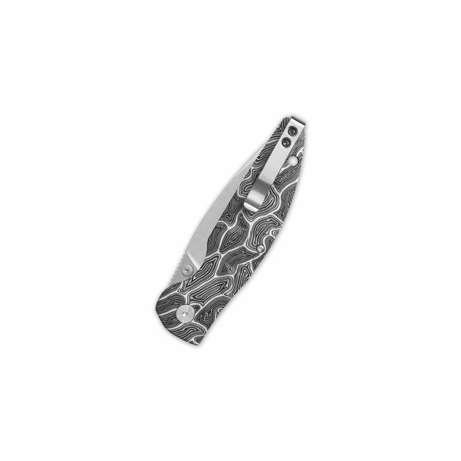 QSP Turtle Punk Folding Knife Black/White G10 Handle 14C28N Plain