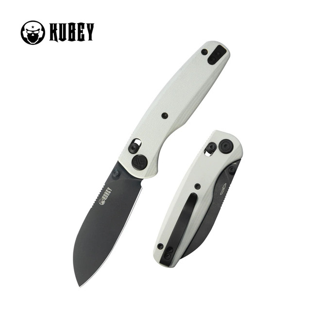 Kubey Breeze Every Carry Crossbar Lock Folding Knife White G10 Handle 14C28N Sheepsfoot Plain Edge Blackwash Finish KU288H Kubey Breeze Every Carry Crossbar Lock Folding Knife White G10 Handle 14C28N Sheepsfoot Plain Edge Blackwash Finish KU288H