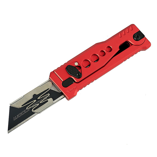 Reate Exo-U Utility Knife Red Aluminum Speed Hole