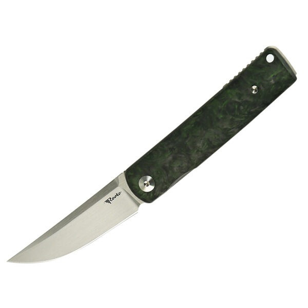 Reate Bushido Folding Knife Dark Matter Green Handle M390 Plain