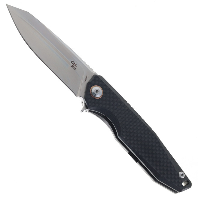 CH Knives D2 Carbon Fiber Gray Ti Handle Folding Knife 3004GY CH Knives D2 Carbon Fiber Gray Ti Handle Folding Knife 3004GY