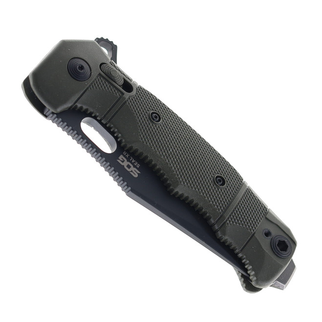 SOG Seal XR Lock Folding Knife Green GRN Handle S35VN Plain Edge