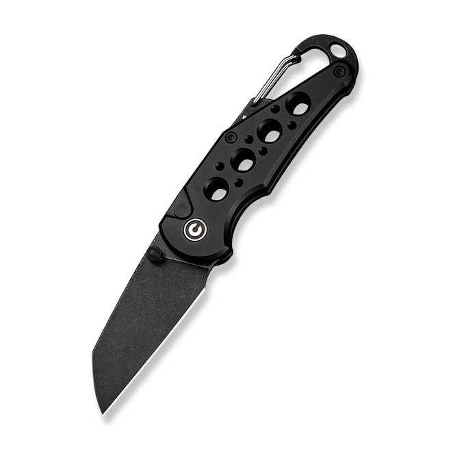 Civivi Pragma Folding Knife Black Aluminum Handle  Nitro-V Plain Edge Black Stonewash Finish C23062B-1