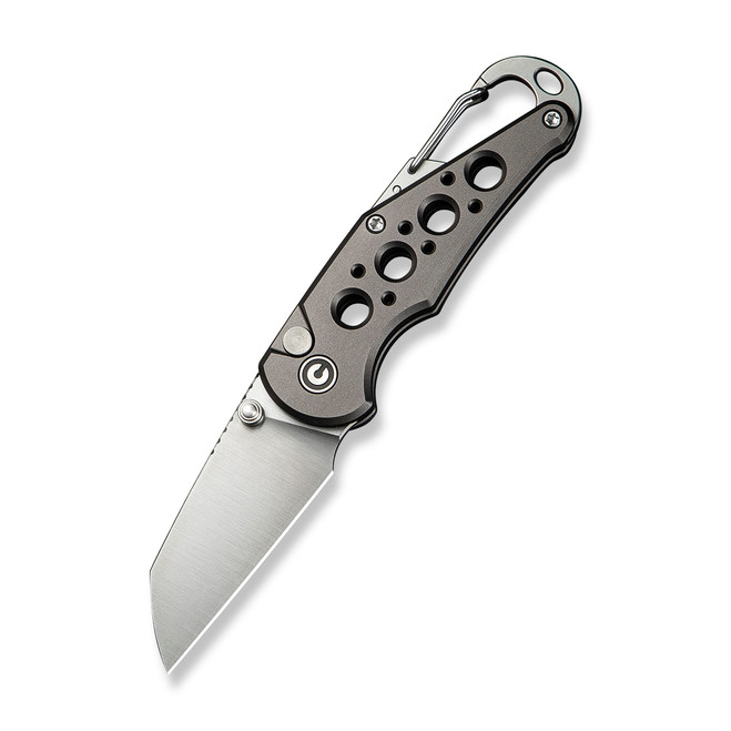 Civivi Pragma Folding Knife Gray Aluminum Handle  Nitro-V Plain Edge Satin Finish C23062B-2