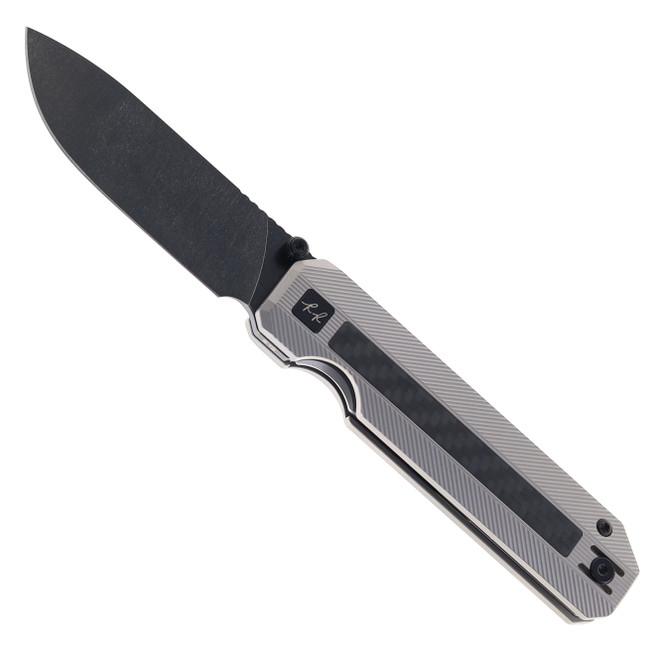 Knife Standards RR3 Classic Folding Knife Stonemilled Titanium/Carbon Fiber Handle Tumbled DLC Satin Vanax Superclean Blade