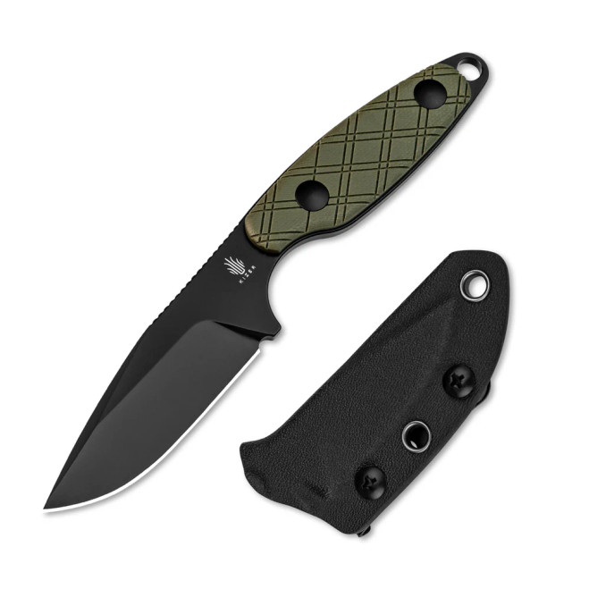 Kizer Muskrat Fixed Blade Knife Green G10 Handle D2 Clip Point