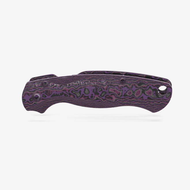 Flytanium Carbon Fiber Lotus Scales for Spyderco Paramilitary 2 Knife Purple Haze FLY-1360PH