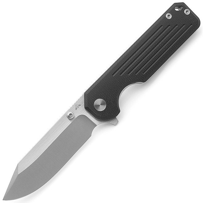 Ameight Gladiator Folding Knife Black Micarta Handle 14C28N Plain Edge Satin Finish AM8-503MWBK