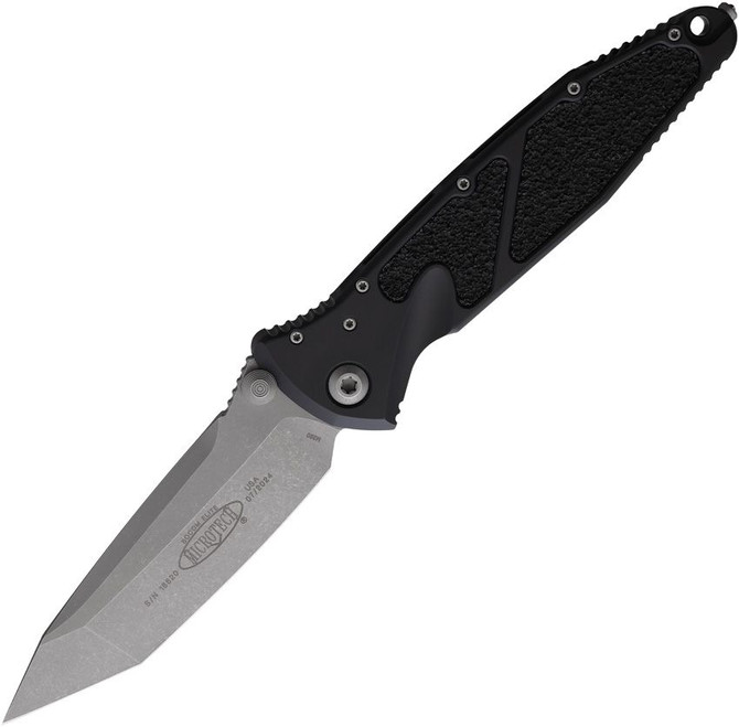 Microtech Socom Elite Folding Knife Black Aluminum Handle Partially Serrated Tanto Apocalyptic M390 Blade MCT16111AP