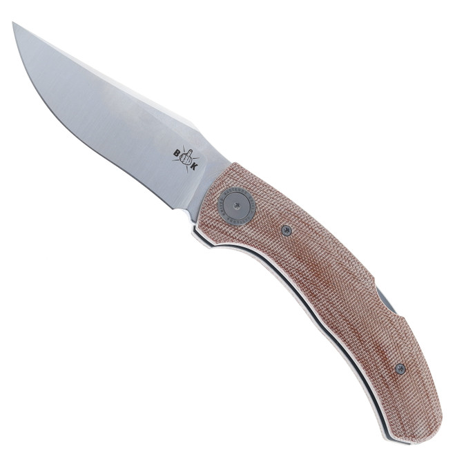 Bastard Knives Vega Slip Joint Folding Knife Brown Canvas Micarta Handle 3V Plain Edge