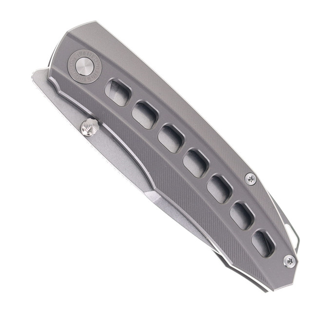 純銀　トゥーイーティー TwoSun Folding Knife Gray Titanium Handle 14C28N Plain Edge TS479